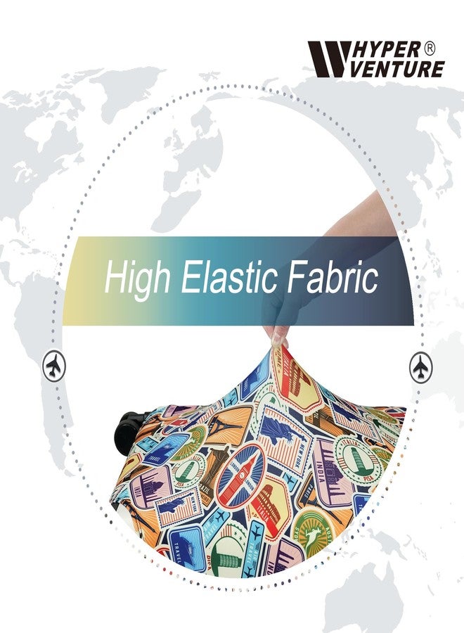 HYPER VENTURE Washable Luggage Cover - Fashion Suitcase Protector Fits 23-26 Inch Luggage (World Voyage, M) - Image 4
